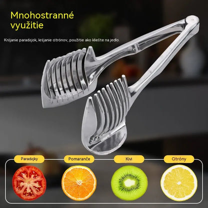 🍅 Ručný kuchynský krájač z nehrdzavejúcej ocele | Pomôcka na rovnomerné krájanie paradajok, citrónov, cibule a ďalších surovín