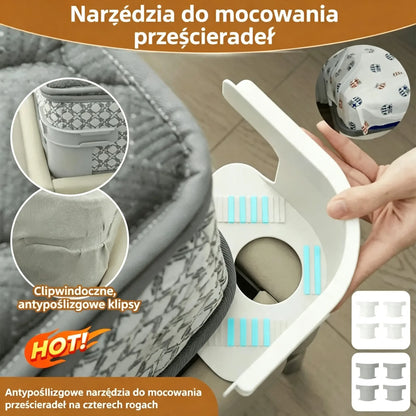 [4/8 sztuk]🧵🏠Niewidoczne zapięcia do prześcieradeł – bezigłowe, antypoślizgowe i łatwe w użyciu