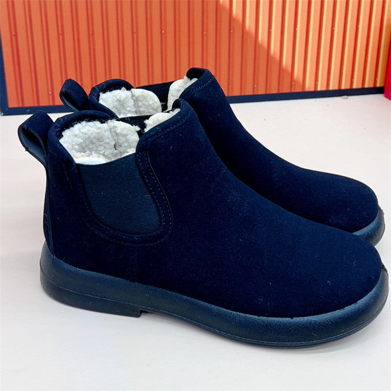 🔥【35-41】👢2024 Zimowe ciepłe kaszmirowe płaskie wygodne, wszechstronne, krótkie buty Buty antypoślizgowe-3847520