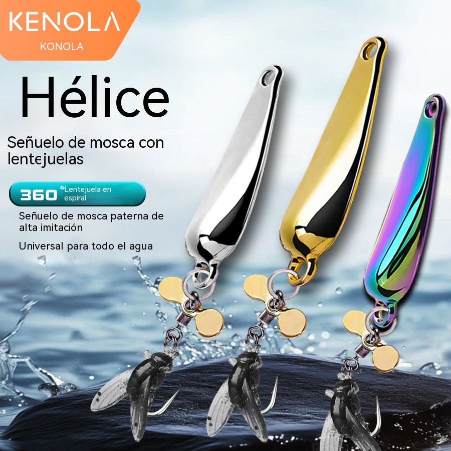 🐟【Compra 3 y llévate 3 gratis】【6PCS】Lanzamiento de señuelos con cucharillas giratorias en forma de hélice y cebos para mosca.✅️Pago contra entrega