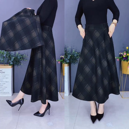 👗💖【Promocja】🔥【M-3XL】 Grubsza wełniana spódnica na jesień i zimę