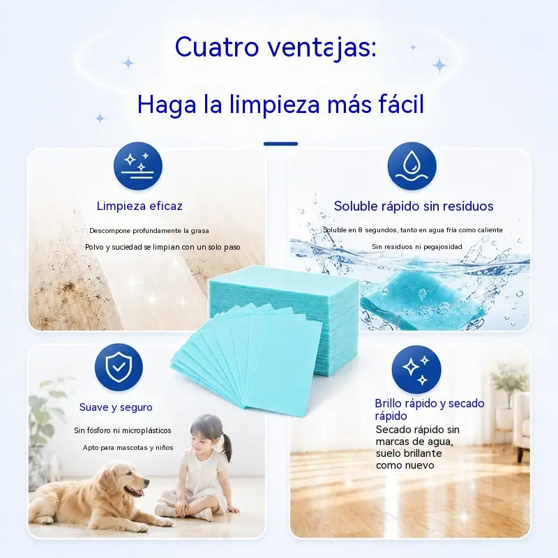 ✨【3 paquetes, 90 pastillas en total】Toallitas limpiadoras de suelos solubles en agua ✅️Pago contra entrega