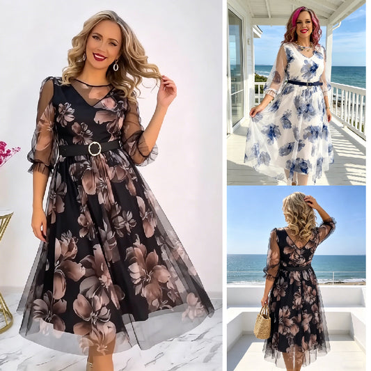 🌸💥【S-5XL】Нова елегантна рокля с принт