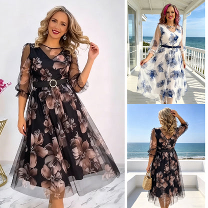 🌸💥【S-5XL】Nové elegantné šaty s potlačou