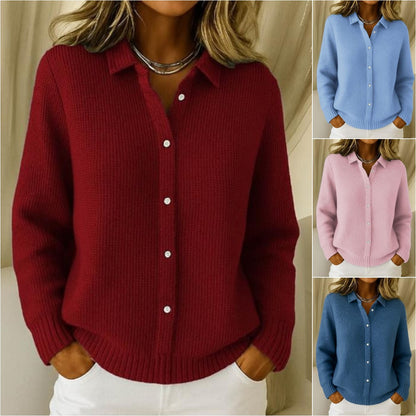 💕【S-5XL】Dámský módní jednobarevný kašmírový pletený cardigan pro podzim a zimu