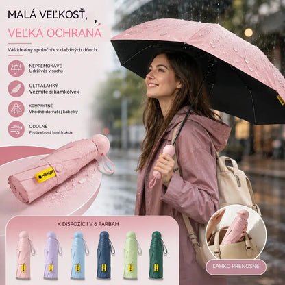 🔥✨【50% zľava🎉】🌞☔ Dvojitý kapsulový dáždnik na slnečné aj daždivé dni – kompaktný a prenosný