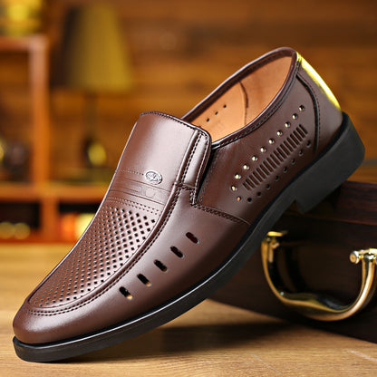 ⚡【38-44】👞2025 letnie, oryginalne skórzane, biznesowe, casualowe buty💦 Cienkie, puste, oddychające