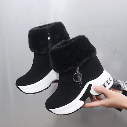 【35-43】💕2025 nowe zimowe damskie pluszowe bawełniane buty na grubej podeszwie-3778673