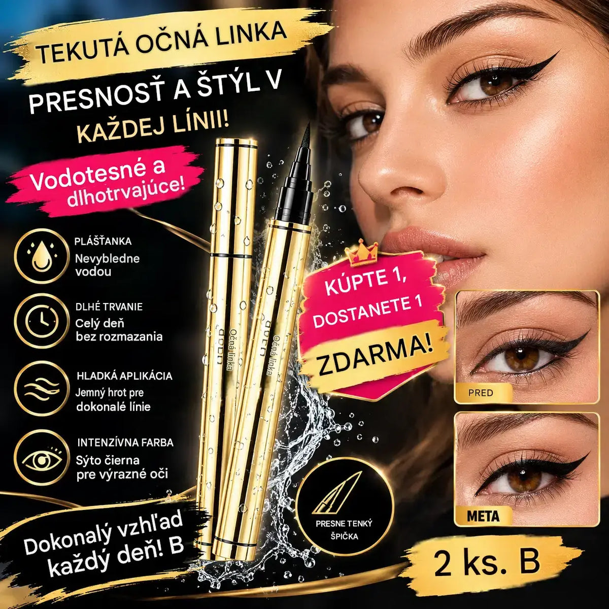 🥳PONUKA 2026🥳 KÚPTE 1 A DOSTANETE 1 ZADARMO! 👁️💧Vodeodolná tekutá očná linka 🖌️✨