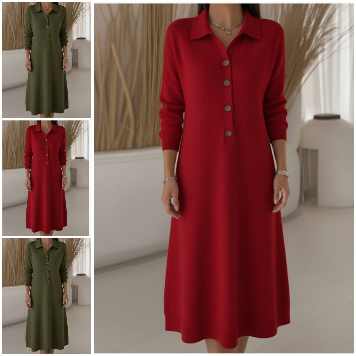 🔥✨ Висококачествена материя 【S-3XL】👗 2026 Нова модна плетена рокля