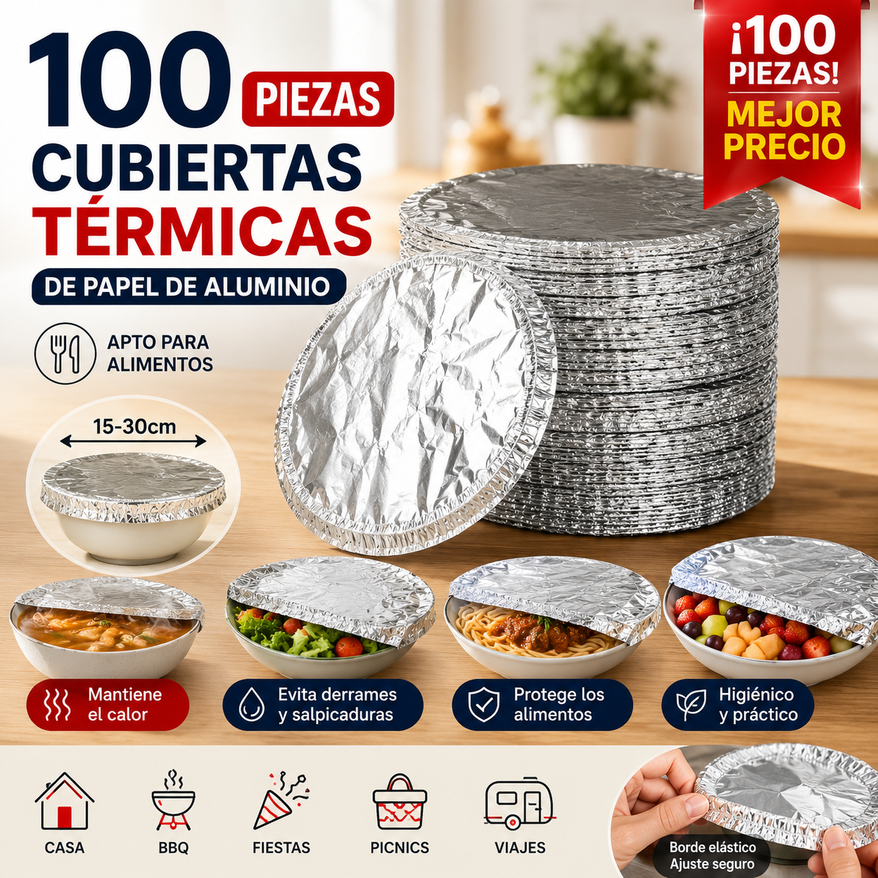 📢📢 50% POPUSTA!⏰【100 komada】 Izolacijski poklopac od aluminijske folije