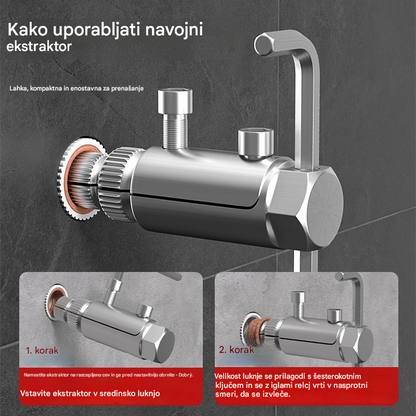 🔥【Kupite 1, dobite 1 gratis】Odstranjevalec pretrganega navoja za kotno pipo, univerzalna pipa