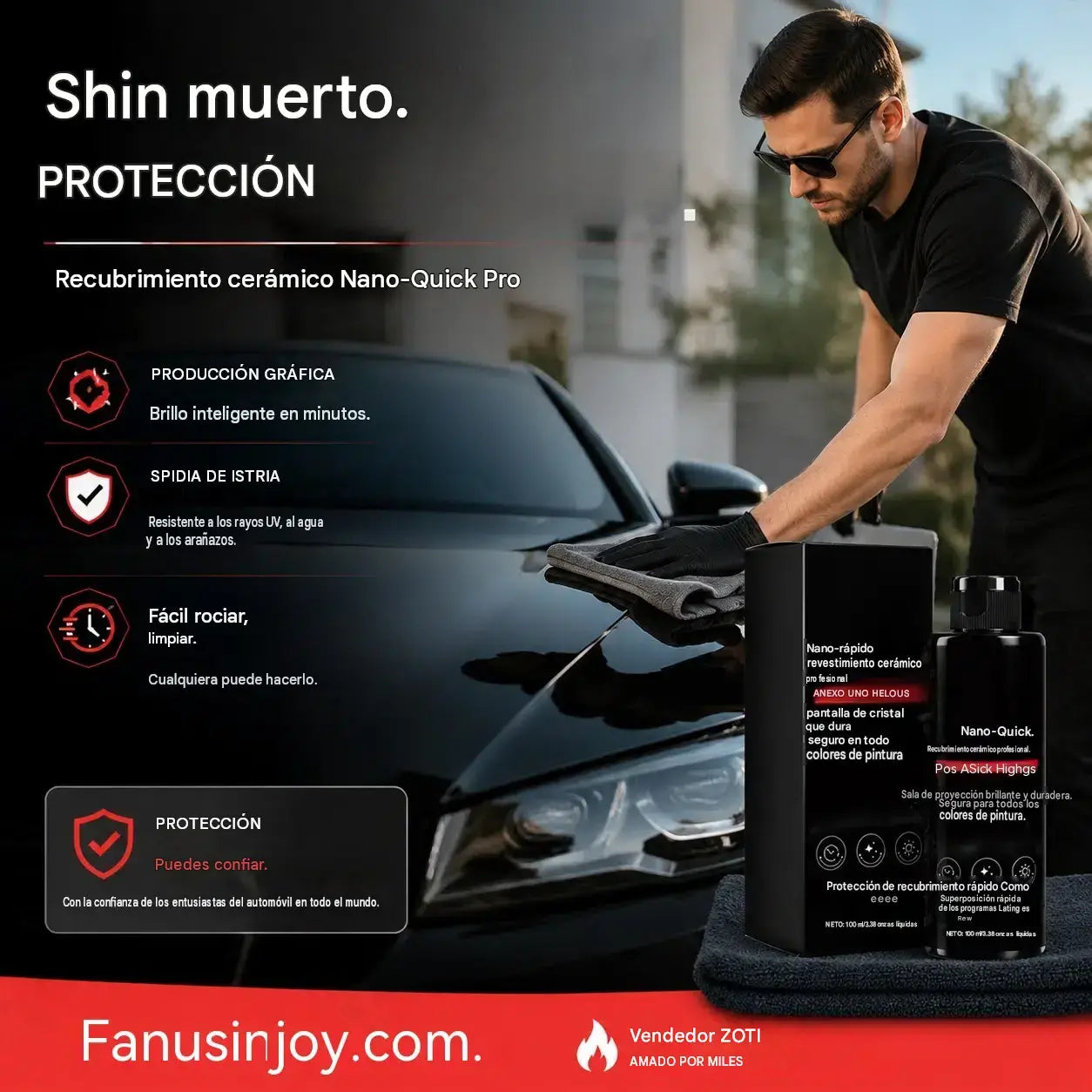 🚗 🏆 Spray para el cuidado del coche: brillo instantáneo, protección completa, no deja marcas ✨🧼💦