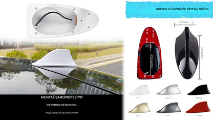 🚗🚗【2 sztuki】【Kup 1, a 1 dostaniesz gratis】Antena samochodowa w kształcie płetwy rekina, uniwersalna antena sygnału radiowego, dekoracja