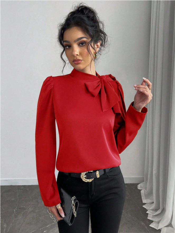 ✨🌷【Nowość 2026🔥】【S-XL】Modna i elegancka damska koszula z długim rękawem i muszką