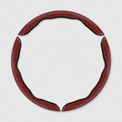 🚗【1 zestaw 3 sztuk】👍👍Drewniany antypoślizgowy pokrowiec na kierownicę samochodową