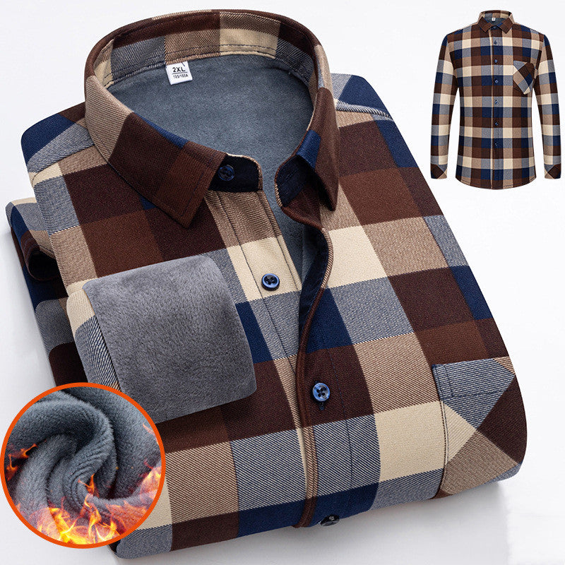 🔥👔【L-5XL】 Ciepła koszula biznesowa z długim rękawem na jesień i zimę3895561