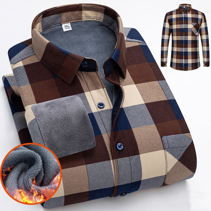 🔥👔【L-5XL】 Ciepła koszula biznesowa z długim rękawem na jesień i zimę3895561