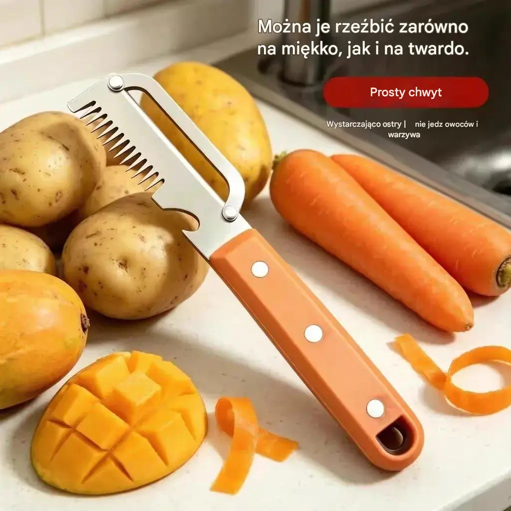 💥Kup jeden, a drugi otrzymasz gratis💥🔪Wielofunkcyjna krajalnica i obieraczka ze stali nierdzewnej🧅