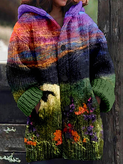 🎁🎀【S-6XL】Nova jesensko/zimska ohlapna retro modna pletena jopa s kapuco za leto 2025