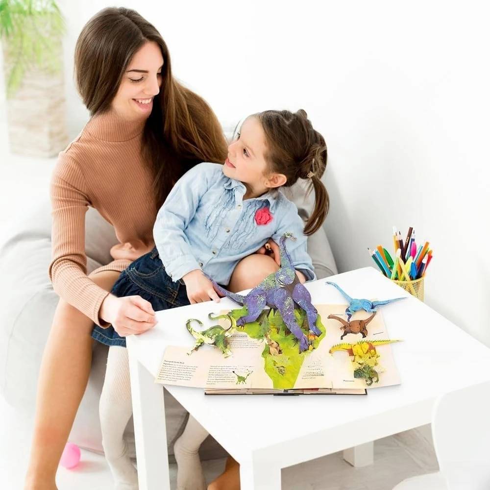 🔥🐱‍🐉【50% zniżki】📕 Encyklopedia dinozaurów 3D, książka z wyskakującymi dinozaurami prehistorycznymi