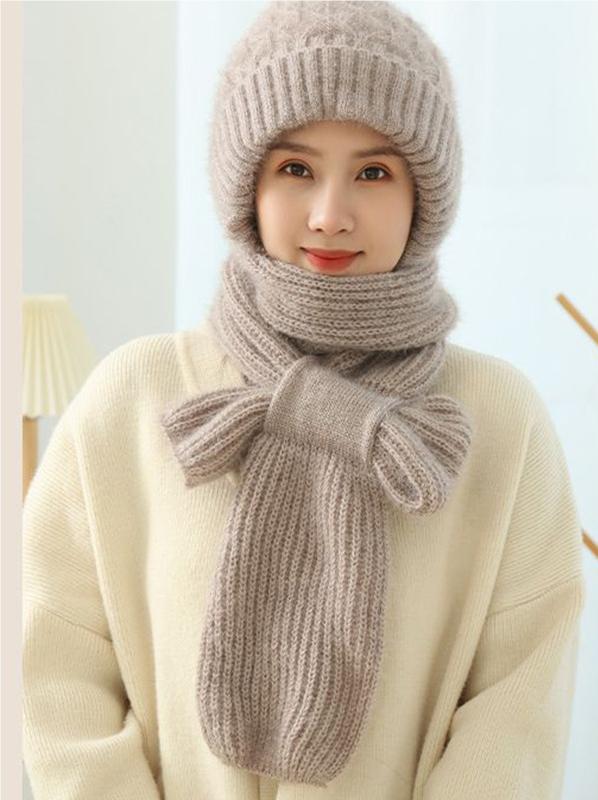 🔥50% ZNIŻKI🔥【Czapka + Szalik】🐏 Wysokiej jakości, przyjemny w dotyku, miękki i wiatroszczelny kaptur oraz szalik z wbudowaną ochroną uszu