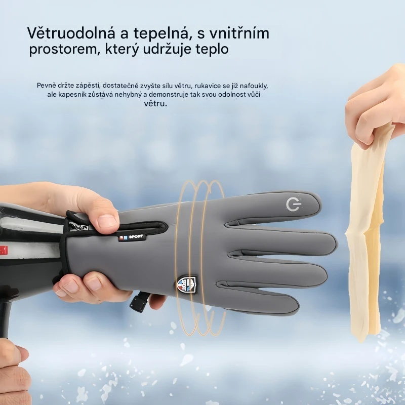 🔥【Sleva brzy končí】❄️⛷️Podzimní/zimní venkovní cyklistické, turistické a lyžařské rukavice, nepromokavé, větruodolné vlněné rukavice🧤