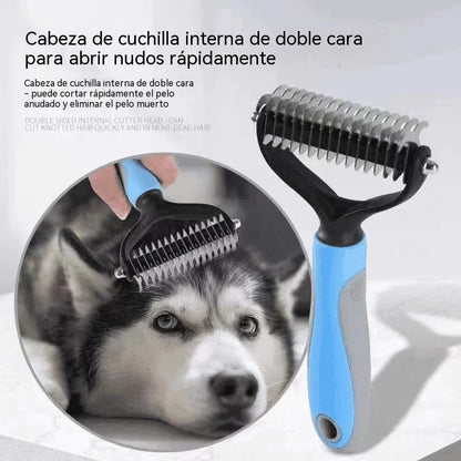 🐶【2 piezas】Cepillo de doble cara para el aseo de mascotas y la eliminación de pelo