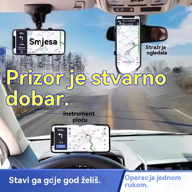 🚗50% popusta📱Držač za telefon u automobilu koji se okreće za 360°, višenamjenski, može se rotirati vodoravno i okomito.