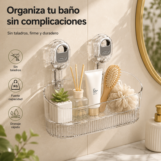🍽️🧺🔥Oferta especial🔥Estante de almacenamiento con ventosas sin necesidad de taladrar, escurridor de platos de pared, apto para cocinas y baños.