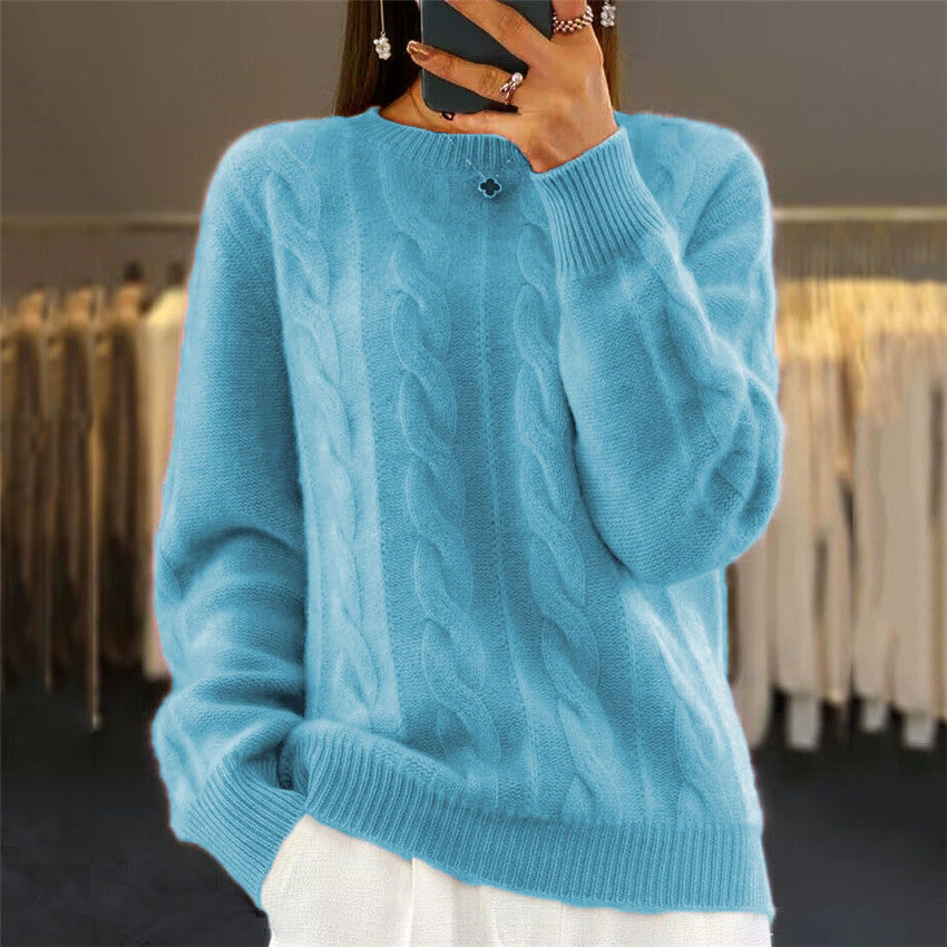 🔥⛄【S-XL】2025 jesienny i zimowy nowy, jednokolorowy, wysokiej jakości wełniany sweter-3777124