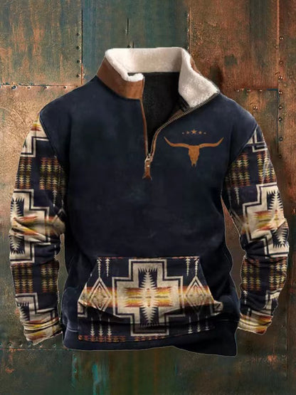 👕【S-4XL]2024 Męski modny, jesienno-zimowy, ciepły sweter z długim rękawem i nadrukiem 3D-3773911