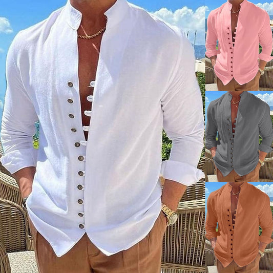 🔥✨【S-3XL】2025 Wiosna Nowa Moda Casual Męska Koszula Z Długim Rękawem Zapinana Na Guziki