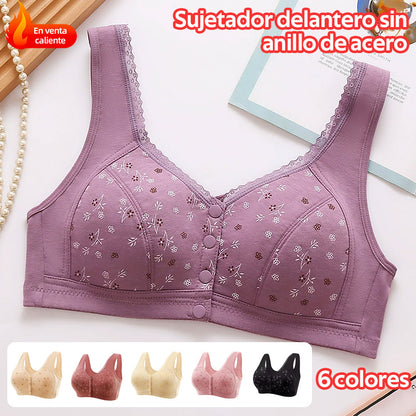 🔥【Paquete de 5】👙✨ Sujetador suave sin aros con cierre frontal: cómodo y transpirable.