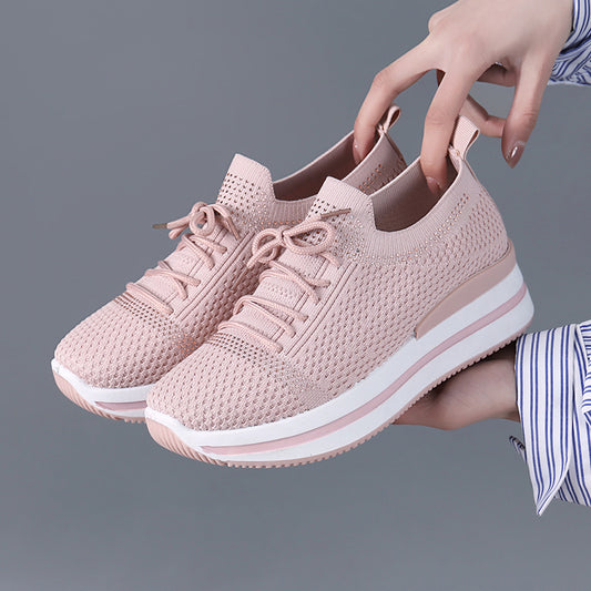【36-41】 Damskie buty sportowe na co dzień z siatkową tkaniną, oddychające i wygodne buty na co dzień