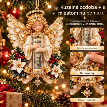 ✨ Vianočná dekorácia v tvare anjelika (možno použiť aj ako držiak na darček v hotovosti)