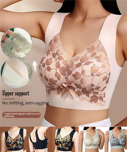 💌🌈【3 броя】【M-4XL】Дантелени сутиени в голям размер без стоманени халки, луксозен, красив, секси сутиен за гръб