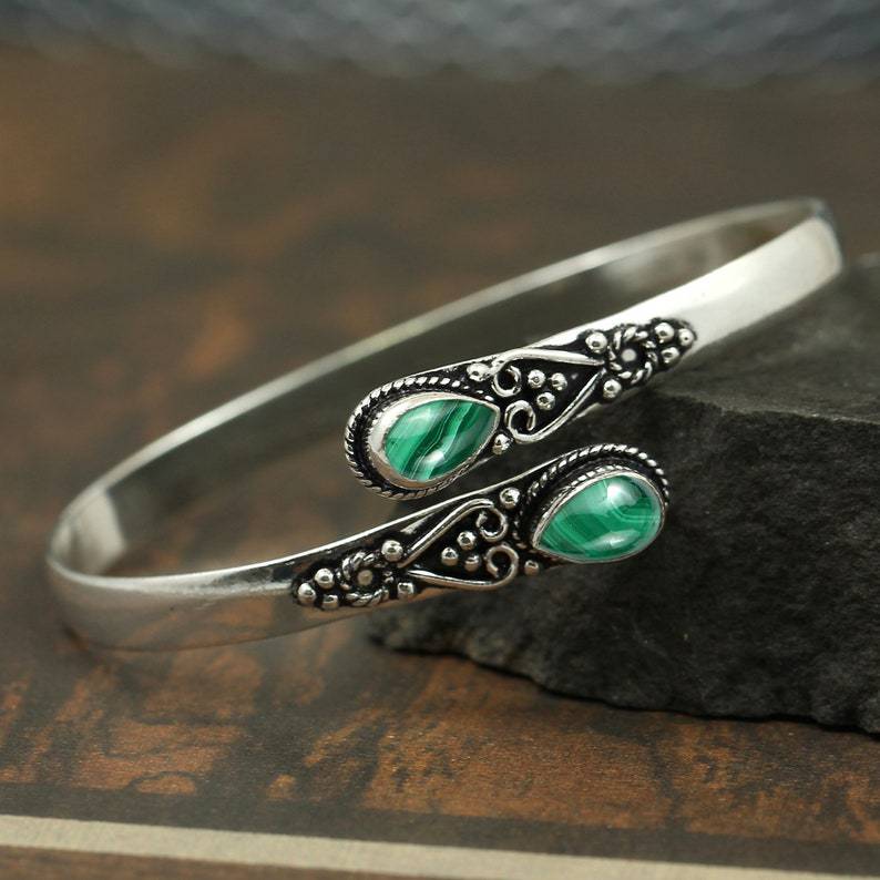 50%OFF【Compra 1 y llévate 1 gratis】--Pulsera vintage de plata S925 con ágata verde