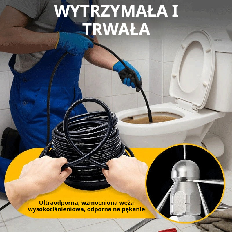 💦 TERAZ 50% TANIEJ! 🚿 Zestaw do czyszczenia odpływów 5800 PSI – dysza wysokociśnieniowa i wąż do zatkanych odpływów/rur🔧📦