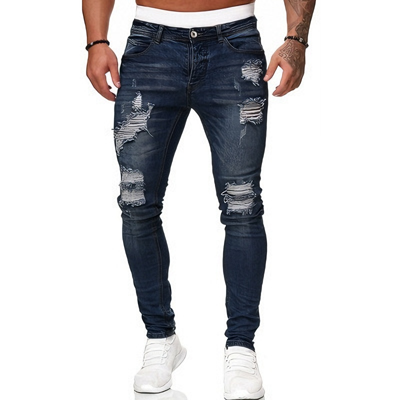 👖50% de descuento🏆Pantalones vaqueros ajustados rotos para hombre ✅️Pago contra entrega