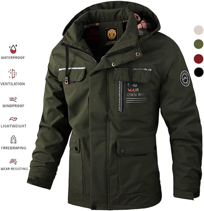 🔥🌟🔥【Promocja odzieży zimowej‼】 【M-6XL】Jesień i zima męska gruba ciepła wiatroszczelna i wodoodporna kurtka