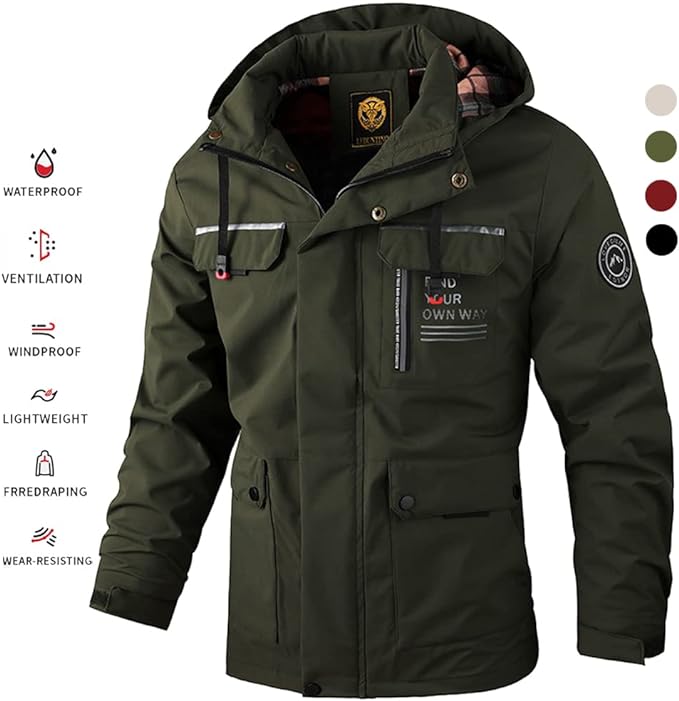 🔥⛄【M-6XL】✨🎉Nová pánská teplá, větruodolná a nepromokavá bunda na podzim/zimu
