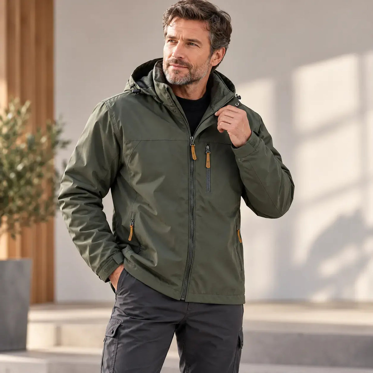 Chaqueta con capucha informal de otoño/invierno, corte holgado, todas las tallas disponibles