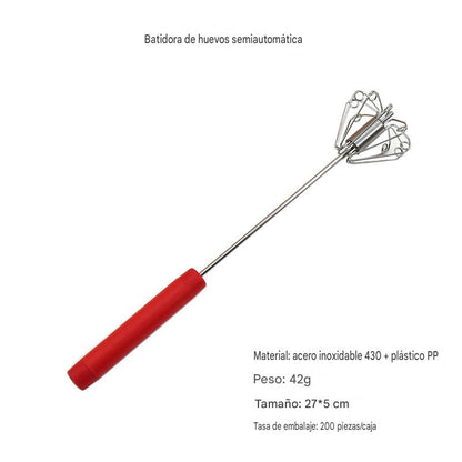 🥳Compra 1 y llévate 1 gratis💪 ¡50% de descuento! Batidor de huevos manual semiautomático: presiona y gira, sin electricidad. Bate huevos y nata en segundos. ¡Cuida tus muñecas! ✨🧁