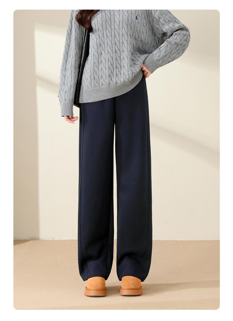 👖🔥Nové podzimní/zimní kalhoty slim fit s širokými nohavicemi z imitace kašmíru.Ležérní, pohodlné, ležérní, rovné nohavice【M-2XL】