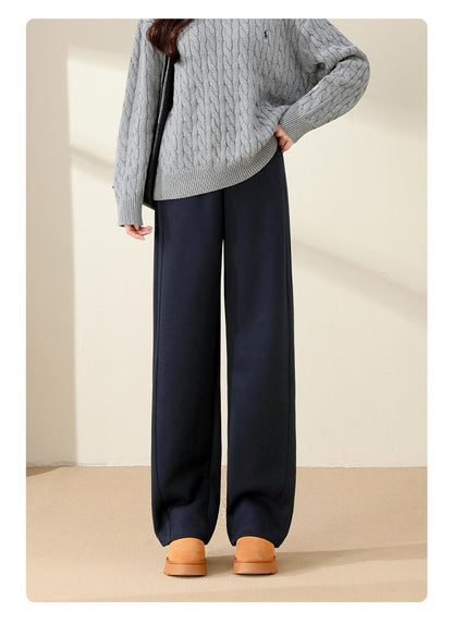 👖🔥Nové podzimní/zimní kalhoty slim fit s širokými nohavicemi z imitace kašmíru.Ležérní, pohodlné, ležérní, rovné nohavice【M-2XL】