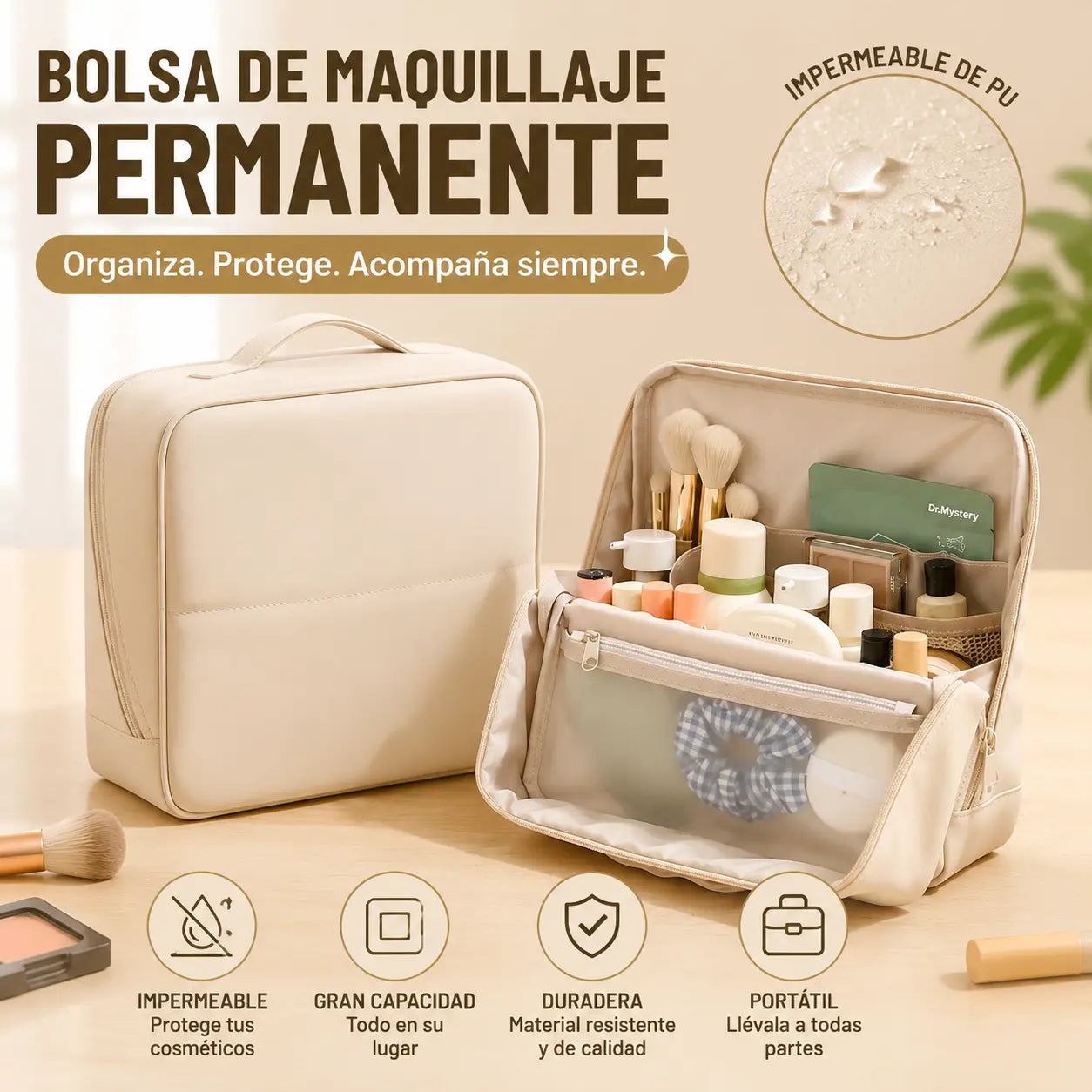 🔥✨Neceser/bolsa de maquillaje de gran capacidad | Fácil de guardar, un imprescindible para viajar ✨
