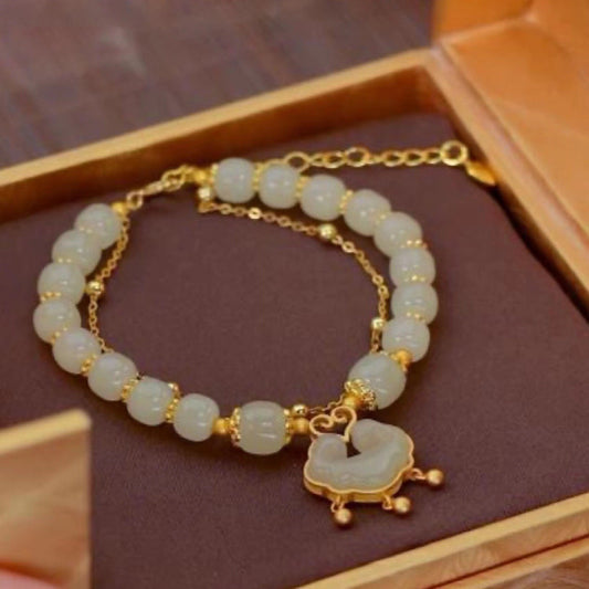 ✨💌【Nowy produkt w obniżonej cenie】Nowa bransoletka z 14-karatowego złota z jadeitu hetian