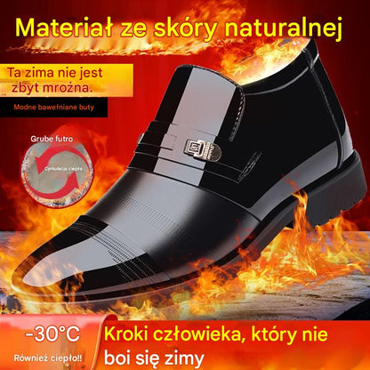 ⛄ 👞【Rozmiary 38-44】🔥🎉Nowe zimowe męskie skórzane buty biznesowe, prawdziwa skóra, podszewka z wełny, miękkie i wygodne.