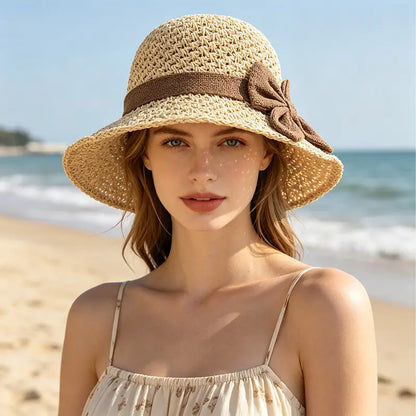 ☀️🎀【Producto más vendido del verano✨】Elegante sombrero francés con lazo: protección solar y sombra.